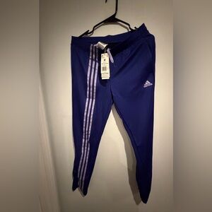 Adidas Kids Purple Joggers with White Stripes